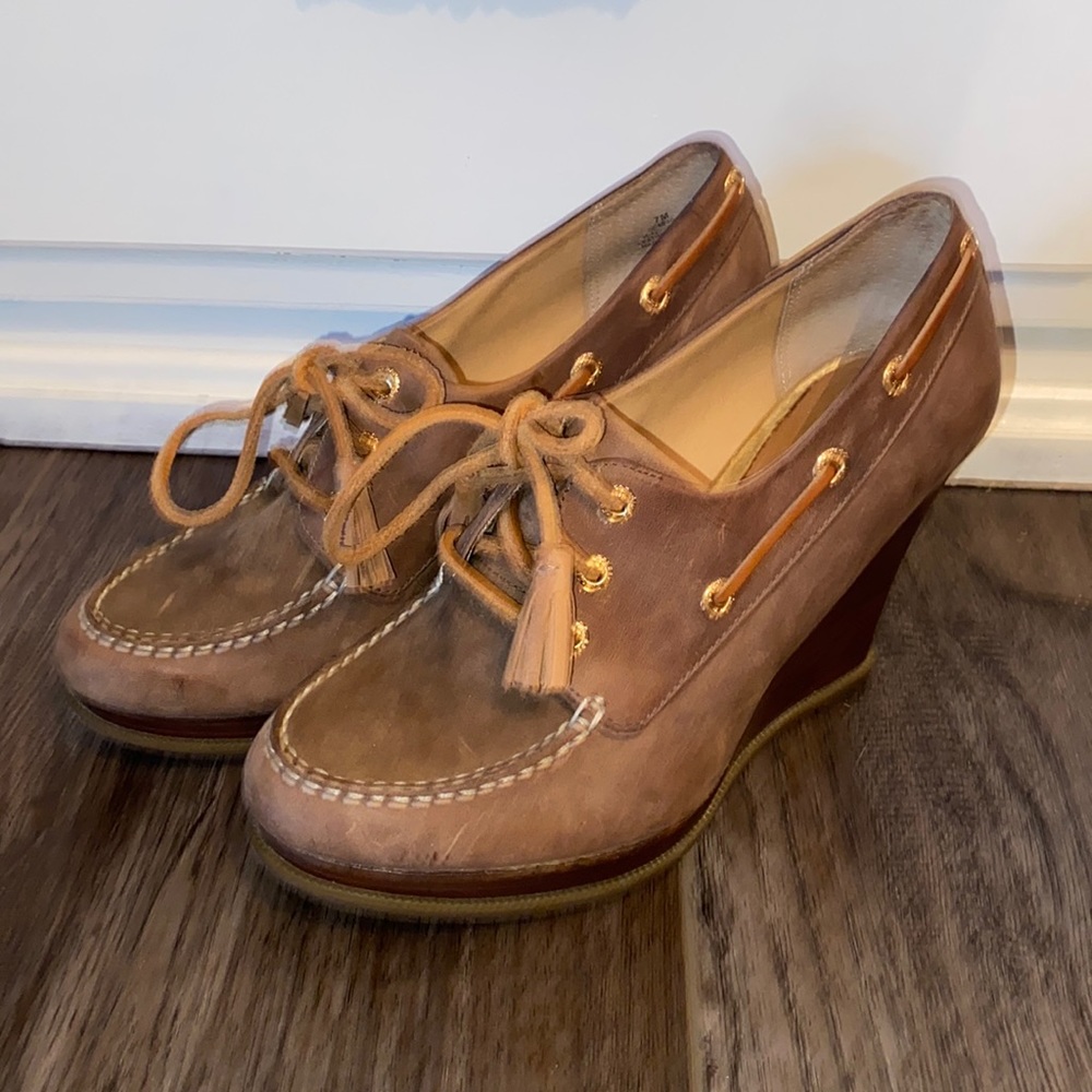 Sperry Top Sider Leather Wedges Sz 7M